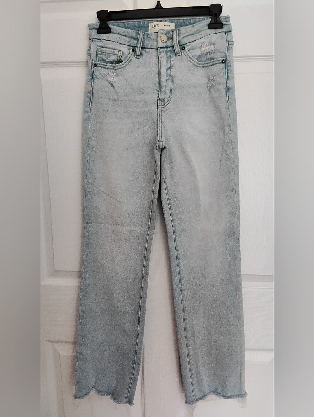 BKE Slim Fit Light Wash High-Rise Cropped Straight Jeans